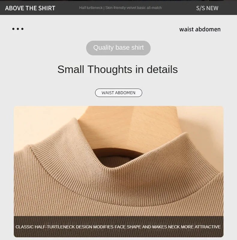 Damen-Strickpullover mit halbem Rollkragen, elegant, koreanische Mode, langärmelig, Oberteil, schmale Passform, Thermo-Pullover, lässige Strickwaren.