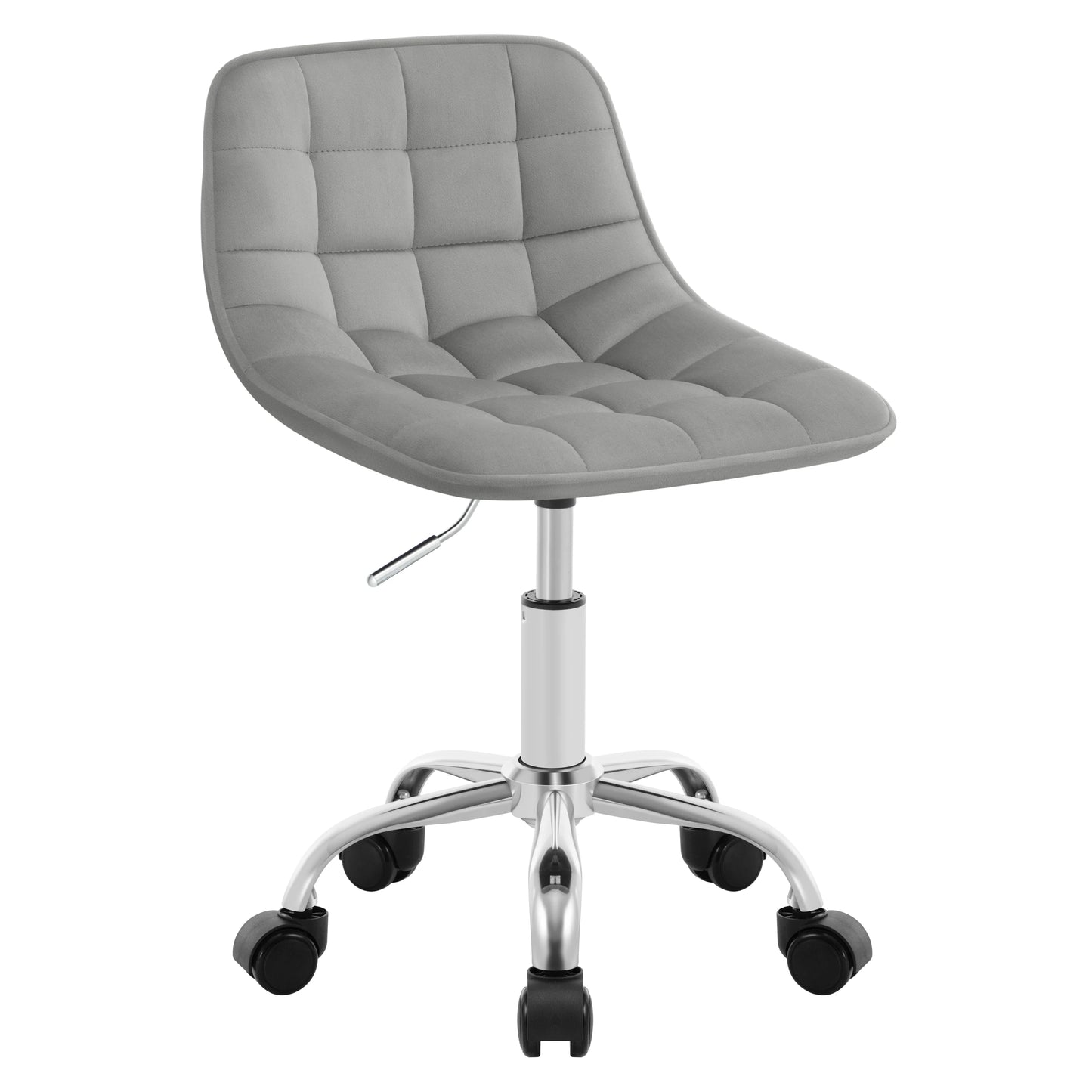 WOLTU Drehbarer Bürostuhl aus Samt, Make-up-Arbeitsstuhl, Ankleidehocker mit Rückenlehne, höhenverstellbarem, gepolstertem Sitz