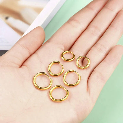 7Pairs/Kit Stainless Steel Huggies Hoop Earrings Multiple Sizes Unisex Sexy Ear Cartilage Piercing Jewelry Wholesale.