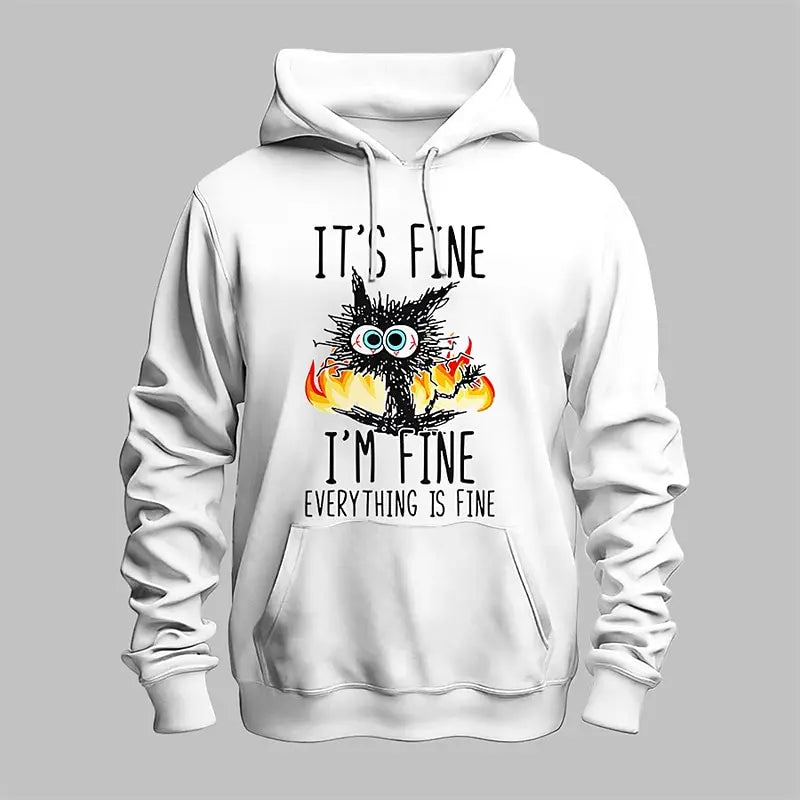 Funny 3D Animal Print Hoodies For Men Fashion Letter Pattern y2k Clothes Autumn and Winter Casual Sweatshirts Oversized Pullover.