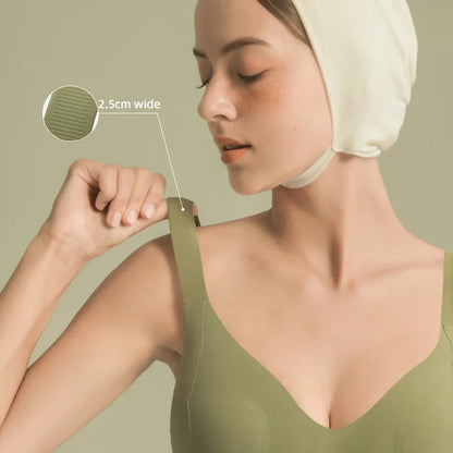 SUJIIN Wireless Plus Size Bras Women Anti-sagging Comfortable Breathable Soft Support Bralettes Big Breasts Push Up Bra MX219A.