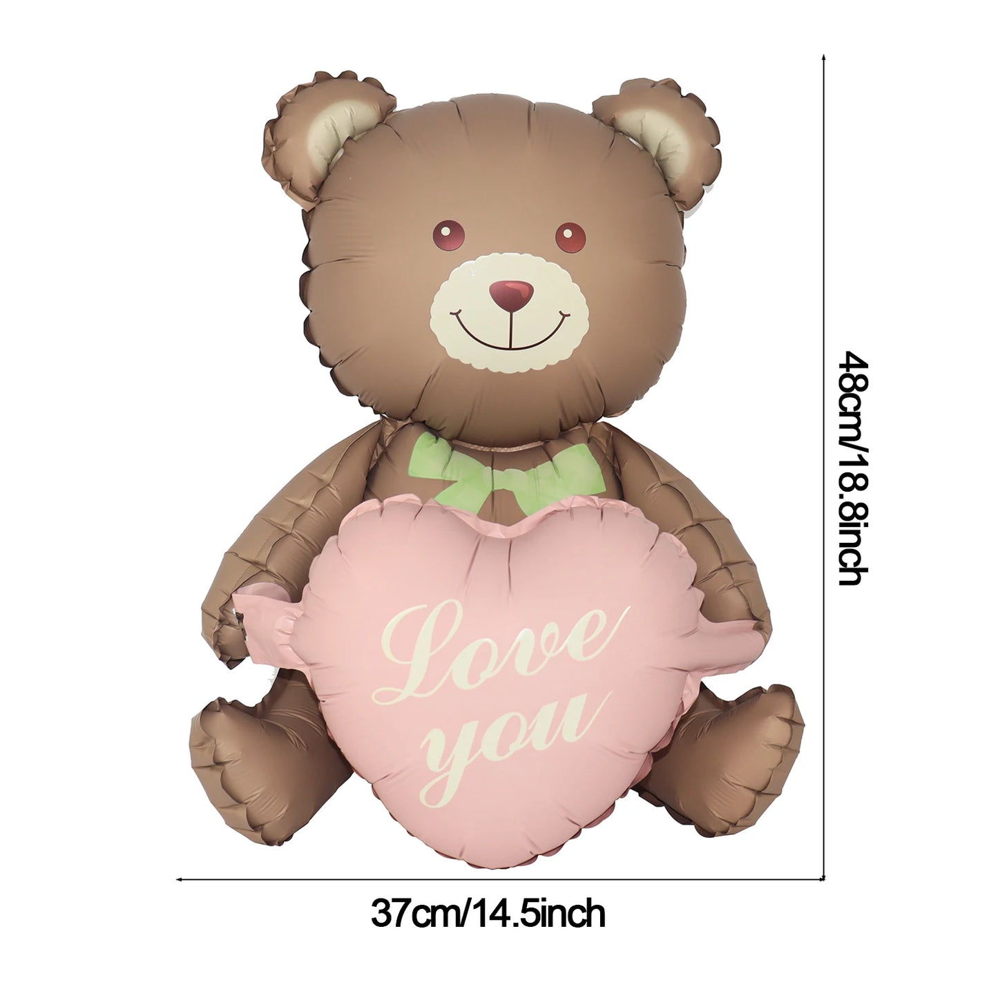 Matte 3D Herz Liebe dich Bär Aluminium Folie Ballon Hochzeit Dekoration Geschenke Schleife Stern Gänseblümchen Regenbogen Alles Gute zum Geburtstag Party Ballon