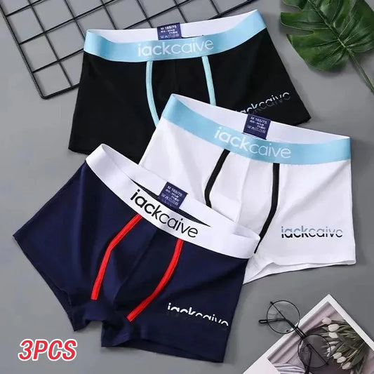 3Pcs Männliche Höschen Baumwolle männer Unterwäsche Boxer Atmungsaktiv Mann Boxer Gedruckt Unterhose Bequeme Shorts Männer Unterwäsche M-3XL