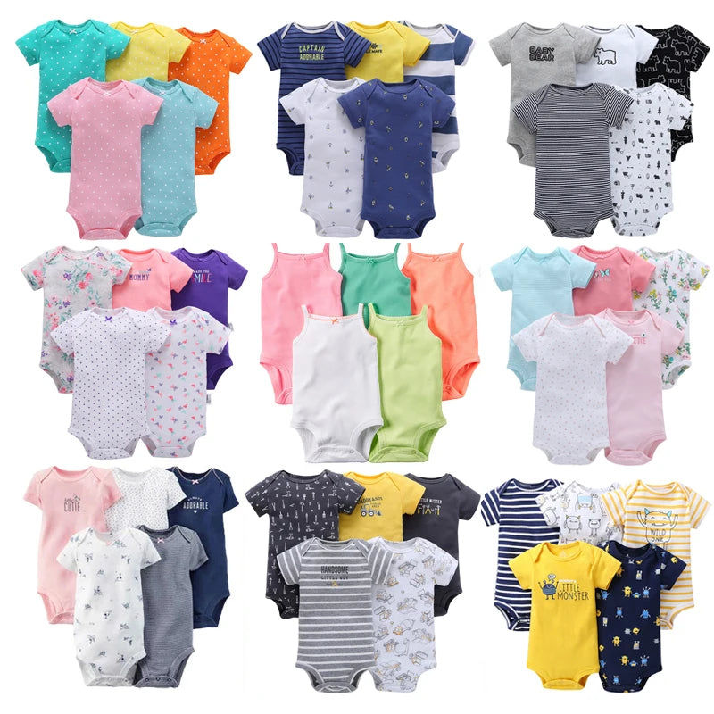 5 Pairs Neugeborenen Baby Body Kurzarm Infant Overall Kurzarm Baumwolle Overalls Neugeborenen Overall Kinder Baby Roup.