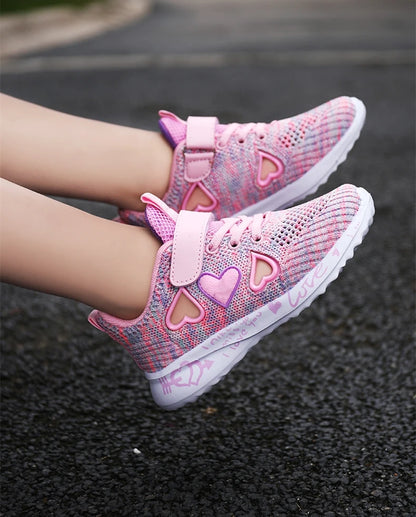 Girls Casual Shoes Light Mesh Sneakers Kids Summer Children Spring Autumn Tenis Cute Sport Cartoon Female Running Sock Footwear