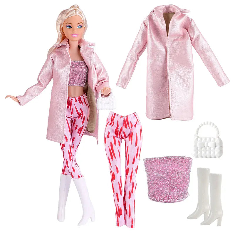 NEW 25 Style Doll Clothes Outfits Pink Winter Sweater Coat Dress Pant Costume Doll House Accessories Christmas Girls Gift