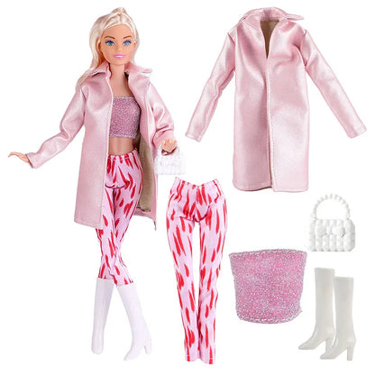 NEW 25 Style Doll Clothes Outfits Pink Winter Sweater Coat Dress Pant Costume Doll House Accessories Christmas Girls Gift