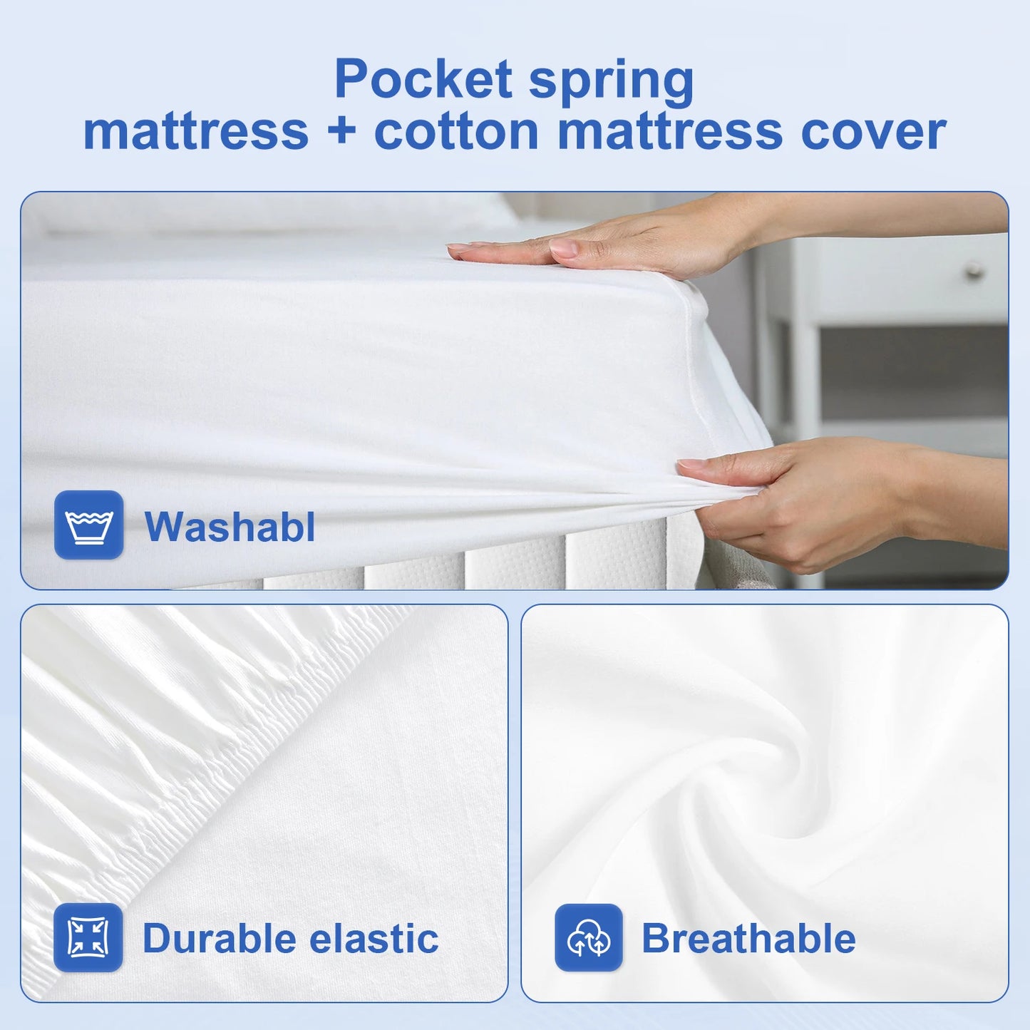 Daccormax 22 cm dicke Federkernmatratze, in mehreren Größen erhältlich, 7 Zonen ergonomisches Design, inklusive Spannbettlaken