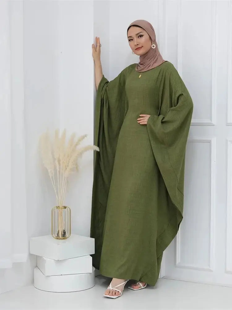 Batwing Abaya Damen Arabic Muslim Modest Dresses Kaftan Jalabiya Kebaya Caftan Marocain Vestidos Robe Longue Femme Musulmane.