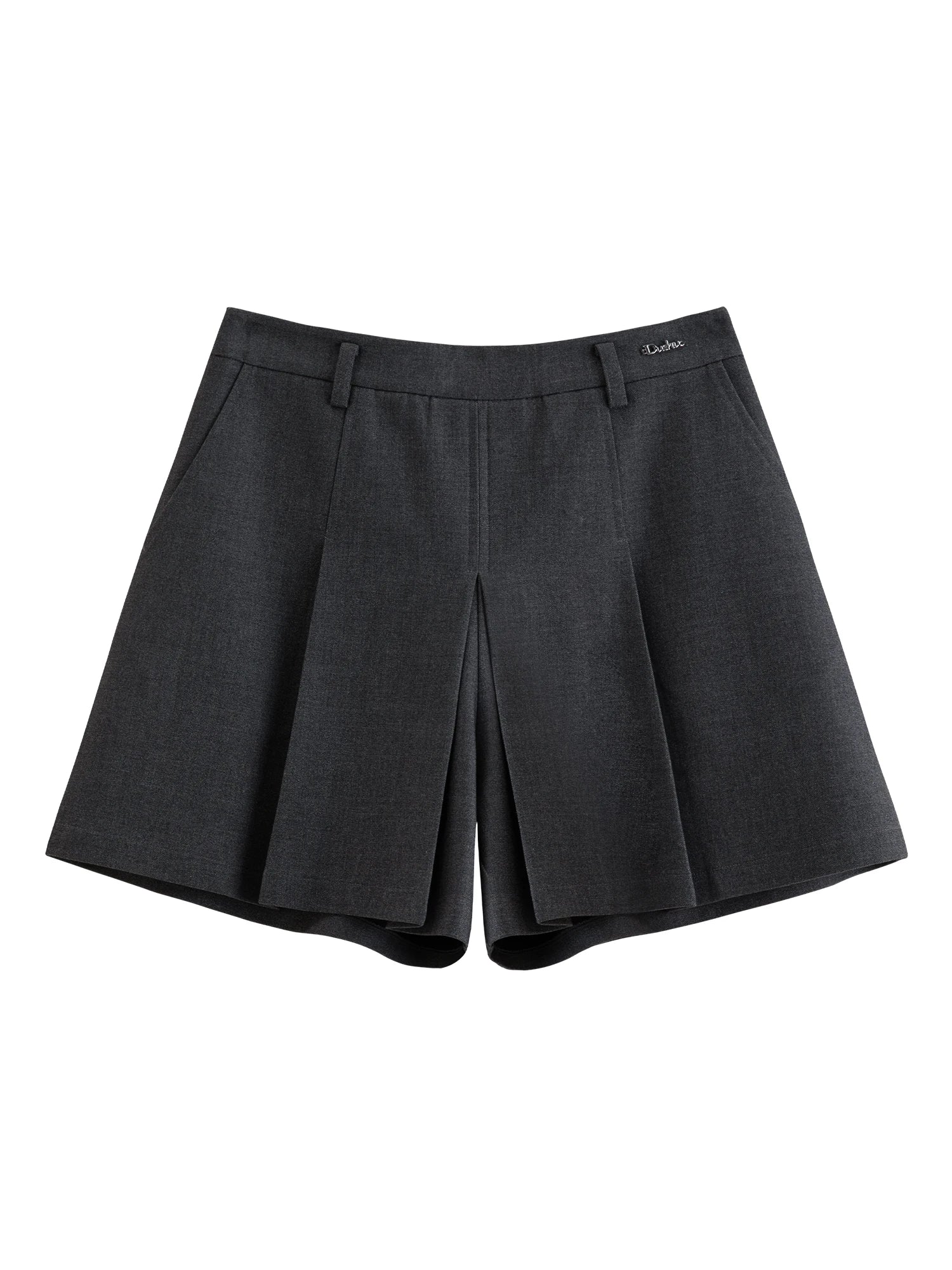 DUSHU Winter 2025 Women's A-Line Pleated Skort - Office Workwear Skirt with Elastic Waist Figure-Flattering for Casual Comfort.