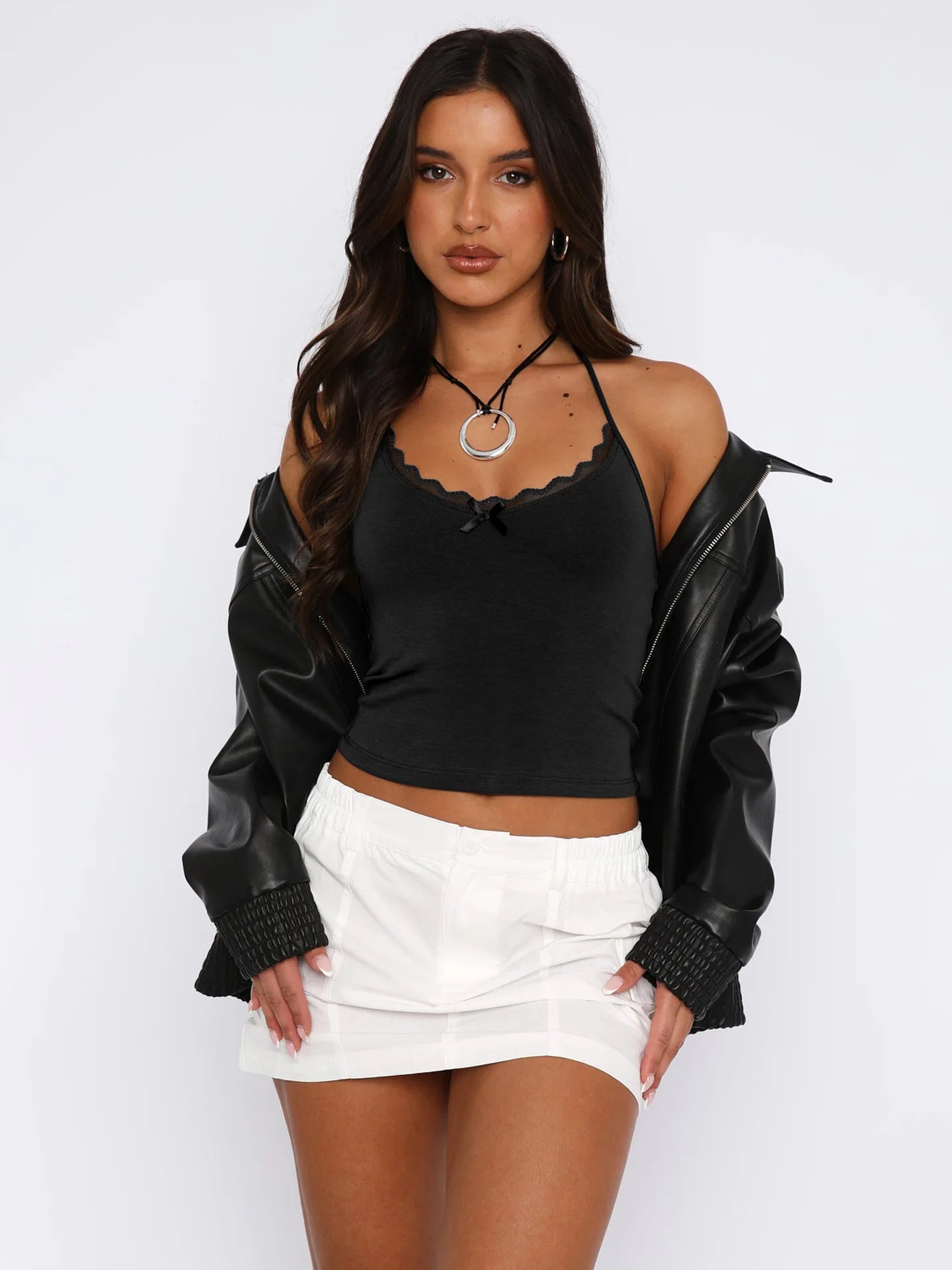 Neue Hals hängende Weste Damen Y2K Sexy Crop Top mit freiliegendem Nabel BM Strapsbasis und ärmelloses Slim Fit Top Tank Top.