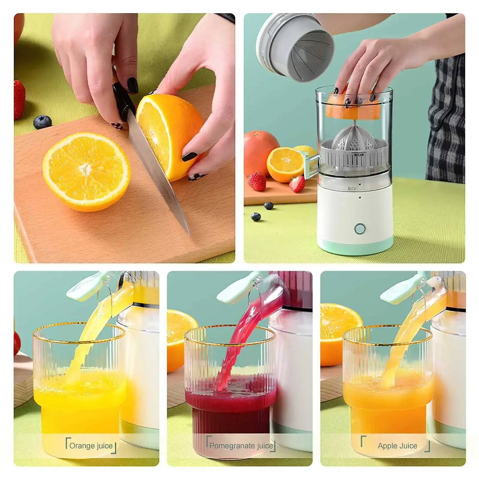 Portable USB Rechargeable Orange Juice Juicer Multifunctional Household Juice Maker Machine Cordless Mini Electric Cup Juicer.