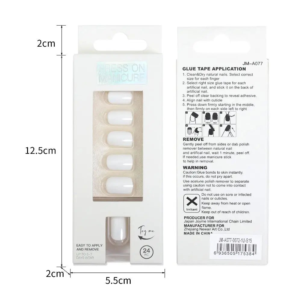 20Styles Solid Color Square Head False Nail Tip Wearable Fake Nails Artificial Nail Tips Full Cover Press On Nails Manicure Tool.