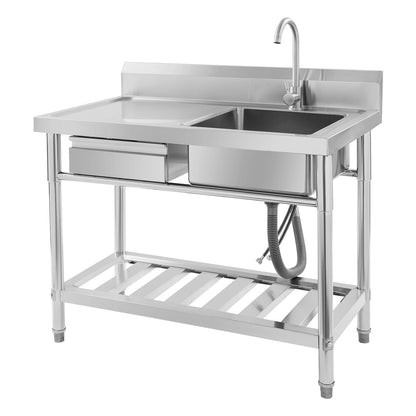 Unabhängiges Einzelwaschbecken für die Küche, Waschbecken aus Edelstahl für Küche, Badezimmer, maximale Tragfähigkeit 150 kg