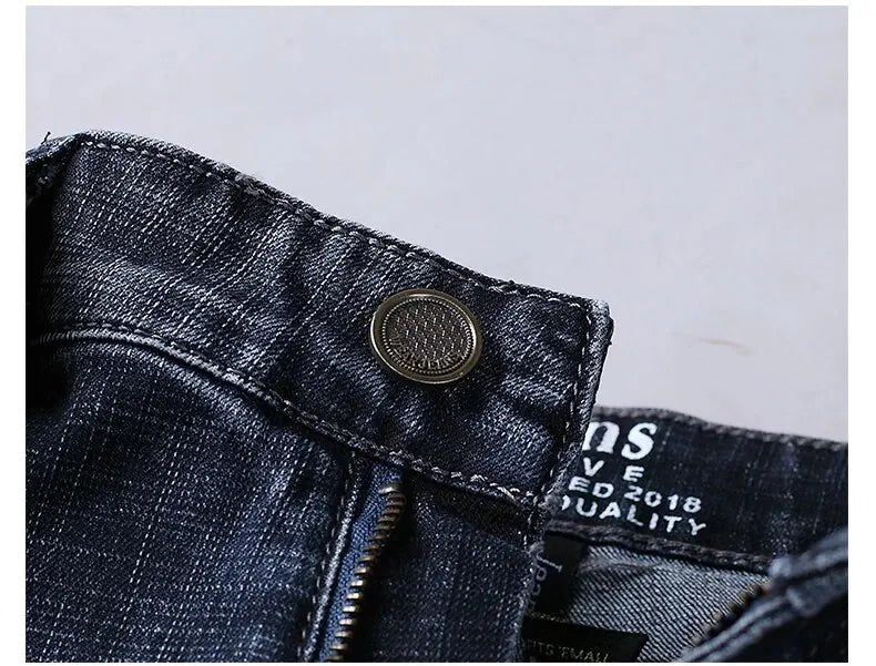 Wthinlee Neue Business männer Jeans Casual Gerade Stretch Mode Klassische Blau Schwarz Arbeit Denim Hosen Männliche Marke Kleidung.