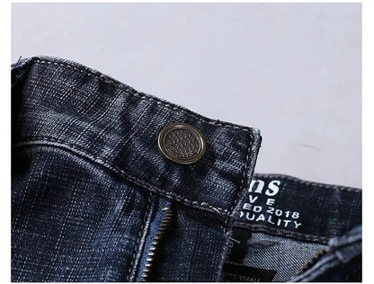 Wthinlee Neue Business männer Jeans Casual Gerade Stretch Mode Klassische Blau Schwarz Arbeit Denim Hosen Männliche Marke Kleidung.