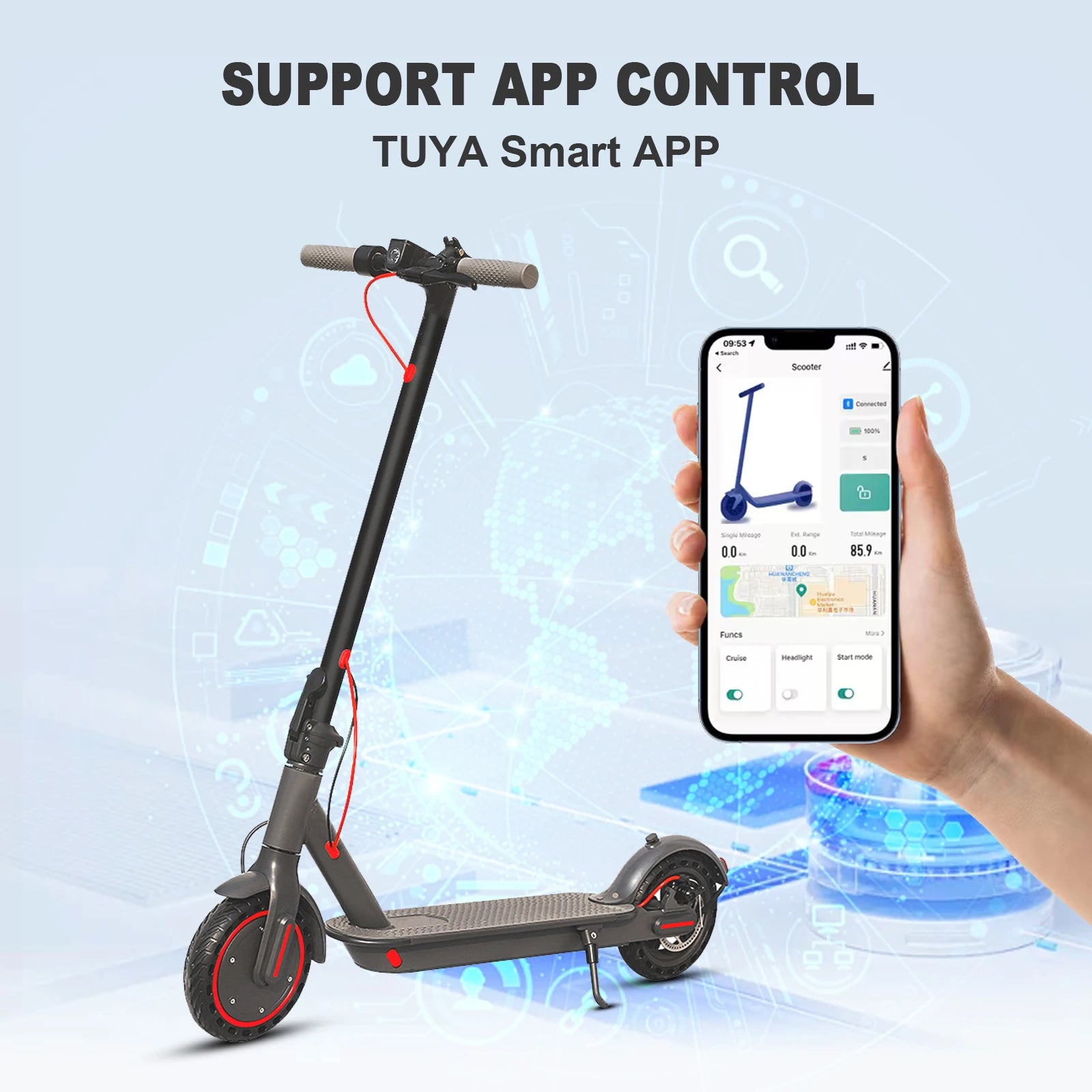 AOVOPRO ES80 500W Electric Scooter for Adults 35KM Long Range 31KM/H Fast Speed Folding Electric Scooter 8.5 Inch Smart Escooter.
