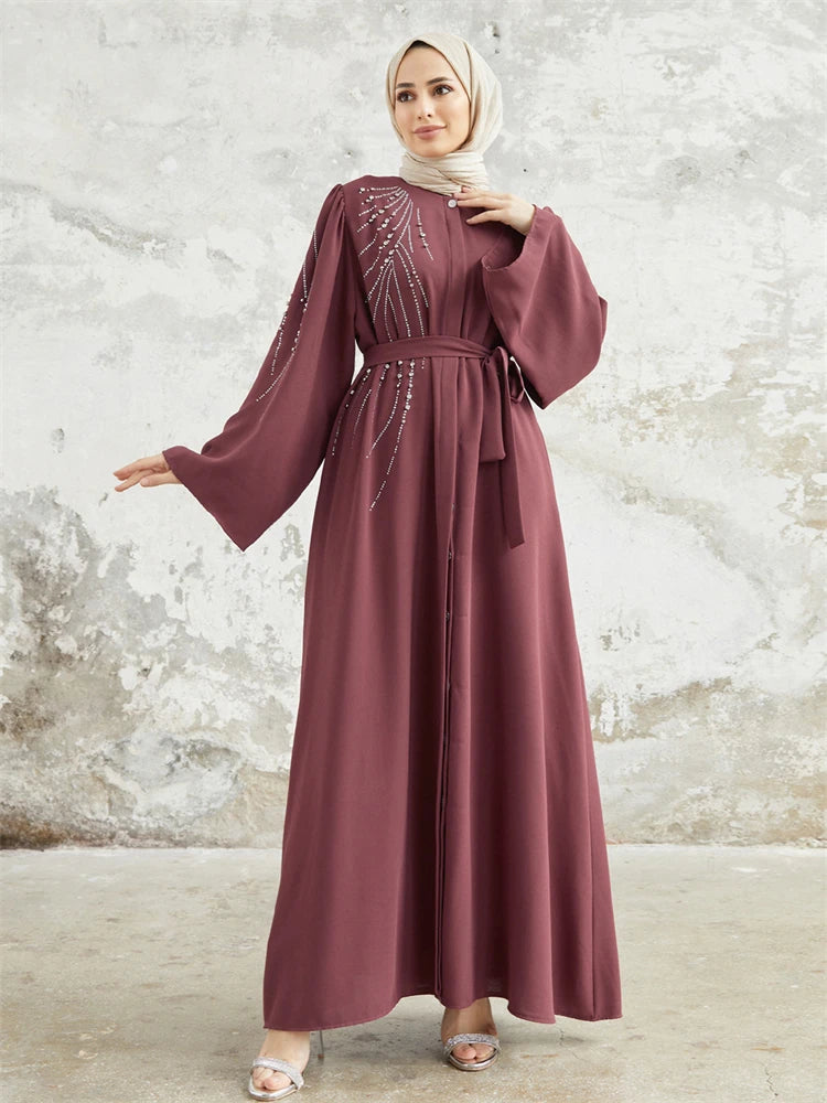 Ramadan Eid Dubai Elegant Abaya Kebaya Islam Muslim Kaftan Modest Dress For Women Robe Musulmane Caftan Marocain Femme Vestidos.