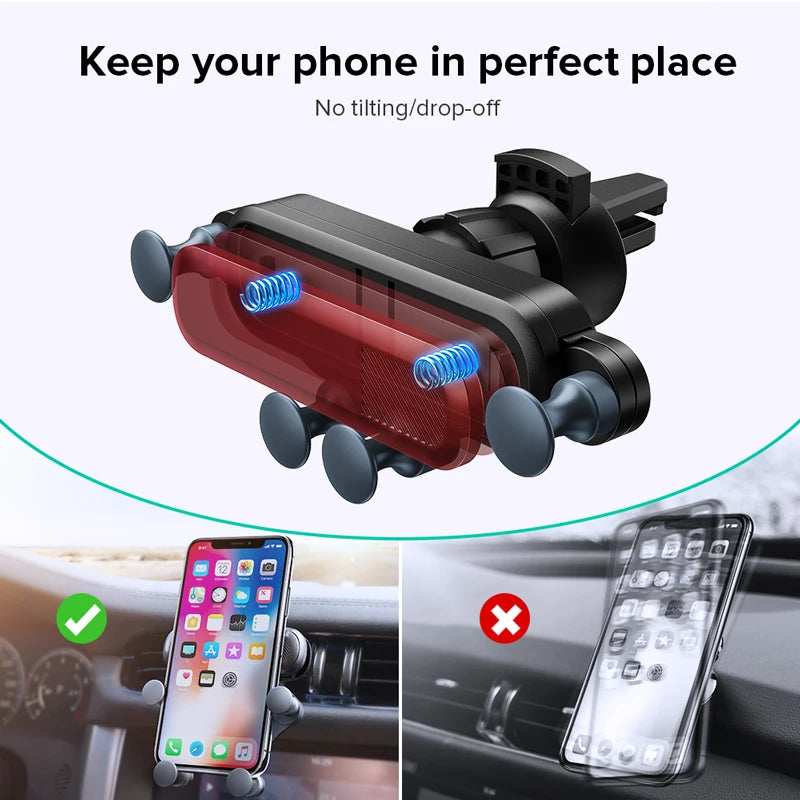 Gravity Car Phone Holder Air Vent Mount Cell Phone Holder in Car Mobile Support For iPhone 13 12 Xiaomi Universal GPS Stand.