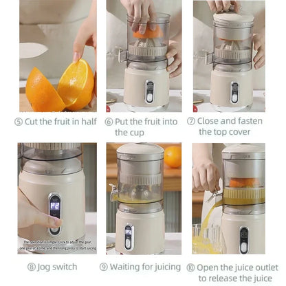 Electric Orange Juicer Portable 600ml Original Citrus Fruit Juice Extractor Lemon Squeezer Machine Smoothie Blender USB Charge.