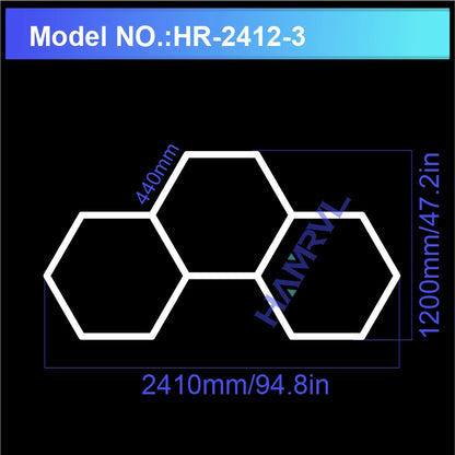 Hexagonal ceiling light BarberShop Car Garage LED Light 6500k LED tube for Gym Bar Hair Salon Library Workshop Auto Body Repair