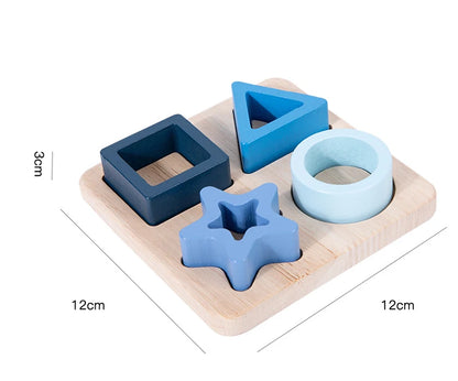 Montessori Baby Puzzles Silicone Toys Geometric Shape Jigsaw Board Matching Games Educational Learning Toys Food Grade Silicone