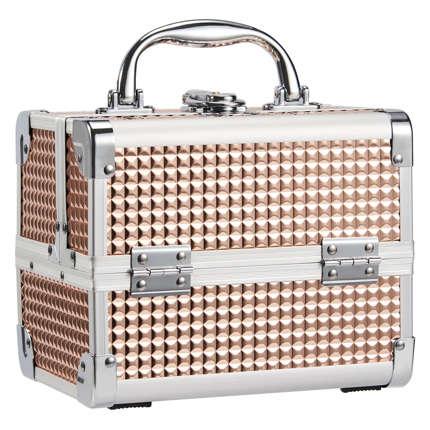 Makeup Case Portable Lock Alloy Unicorn Cosmetic Jewelry Nail Hair Accessories Storage Box with Mirror 2 Trays Make-up Suitcase.