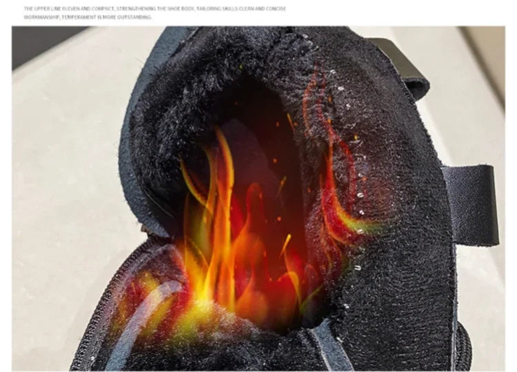 Women's High Platform Motorcycles Boots Winter 10CM Wedge Heels Warm Ankle Boots Chunky Sneakers New Autumn Leather Shoes Woman.