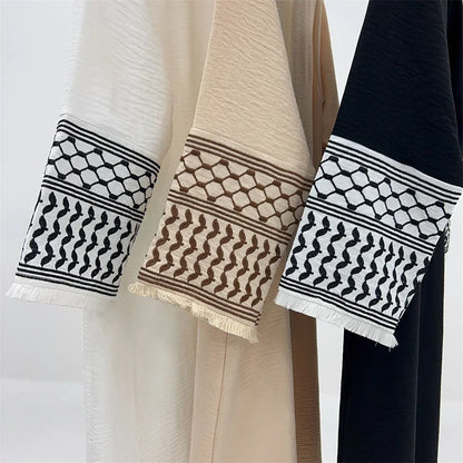 Autumn New Ramadan Open Embroidery Tassel Pink Kimono Abaya Dubai Luxury Muslim Islam Kaftan Dress Abayas Women Kebaya Caftan.