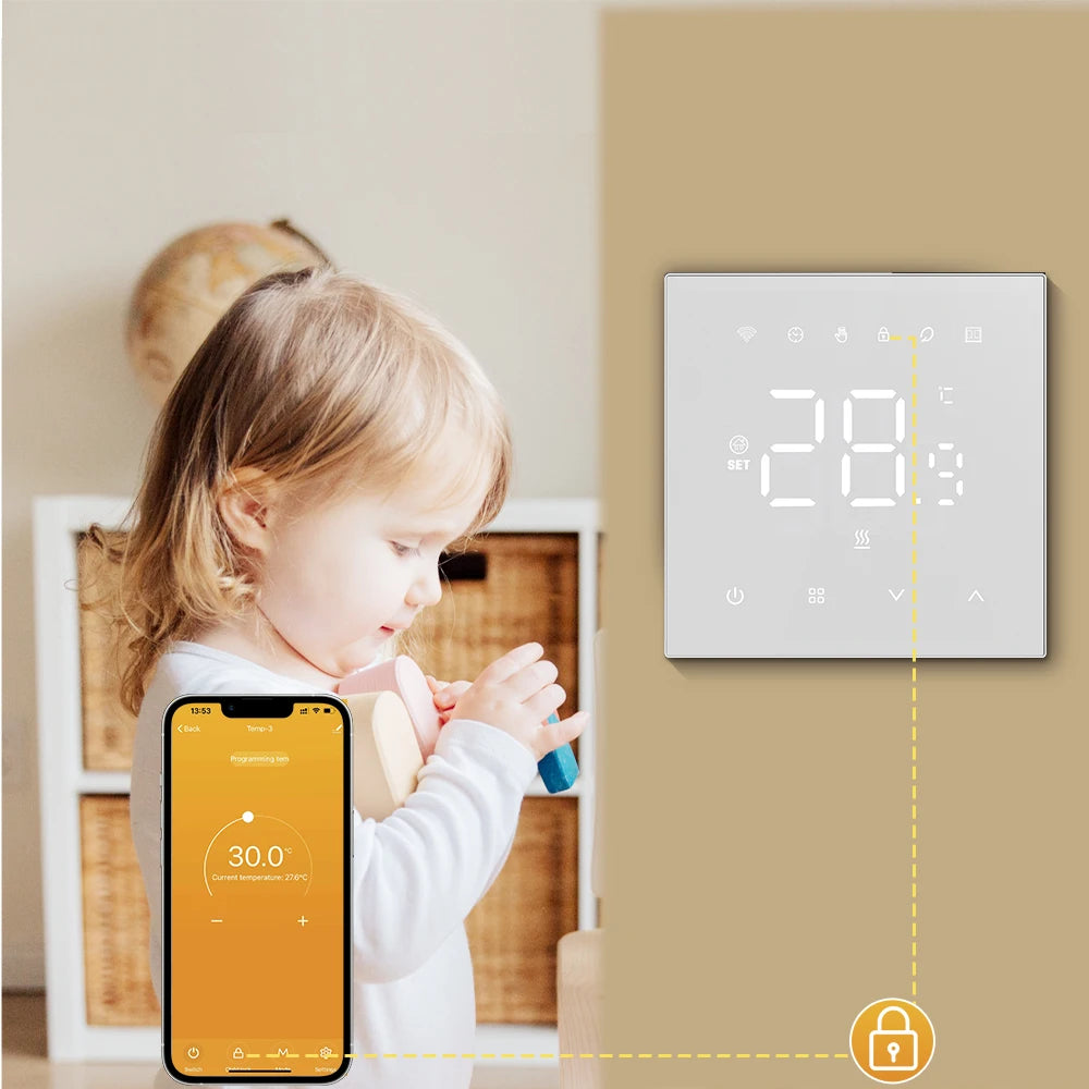 AVATTO Tuya WiFi Matter Smart Thermostat WaterGas Electric Floor Heating Temperature Controller For Alexa Google Apple HomeKit.