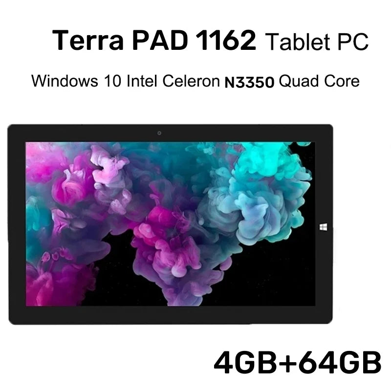 11.6 INCH  PAD1162  WINDOWS 10 Tablet PC 64 Bit 4GB DDR3-RAM 64GB eMMC N3350 CPU Dual  Core 1920 x 1080 Pixel Type C HDMI-Com.