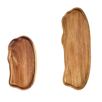 Wooden Tea Tray Cloud Shape Fruit Dessert Candy Plate Retro Tea Coffee Cup Breakfast Plate Decorative Jewelry Cosmetic Organizer.