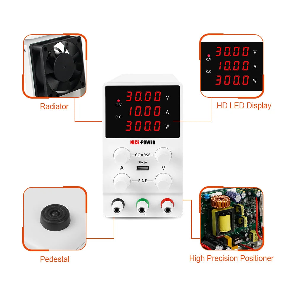 NICE-POWER DC Lab Power Supply 30V 60V 120V Adjustable Source For Phone Repair 24V 48V Switching Power Supply Battery Charging.