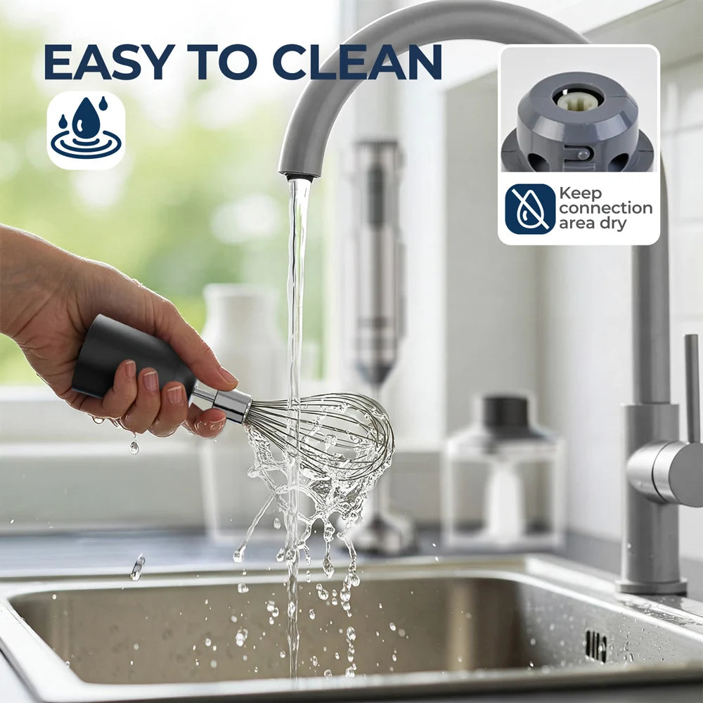 ROUNY 4-in-1 Hand Immersion Blender 1000W Powerful, Stainless Steel Stick Food Mixer,700ml Mixing Beaker,500ml Processor, Whisk.