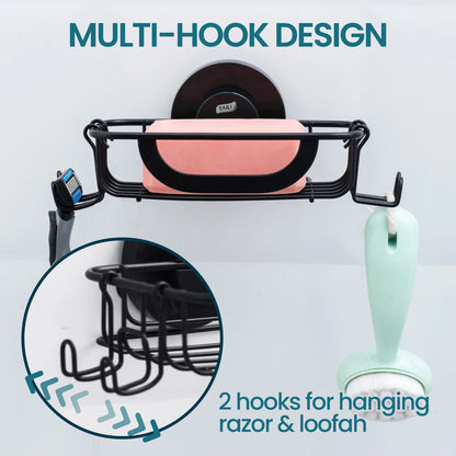 TAILI Seifenschale, Seifenhalter, Saugnapf mit Haken, Seifenhalter für Duschwand, Seifenschoner für Badezimmer, Küche