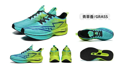 Men Sport Shoes Professional Cushioned Carbon Plate Running Shoes Breathable Lace-up Casual Sneakers Marathon Athletic Footwear