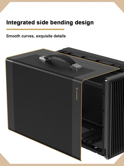 Power Train P40 MATX Mesh Case Handheld DIY Mini Compact ITX Type-c Desktop Game Computer Chassis Supports 350mm Graphics Card.