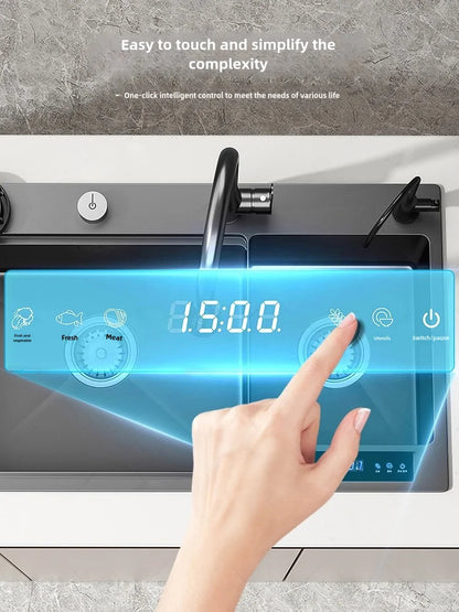 Water Catalyst sinks Stainless Steel Kitchen Sink Multifunctional Smart Double slot Cleaning Purification Sterilized Fruit