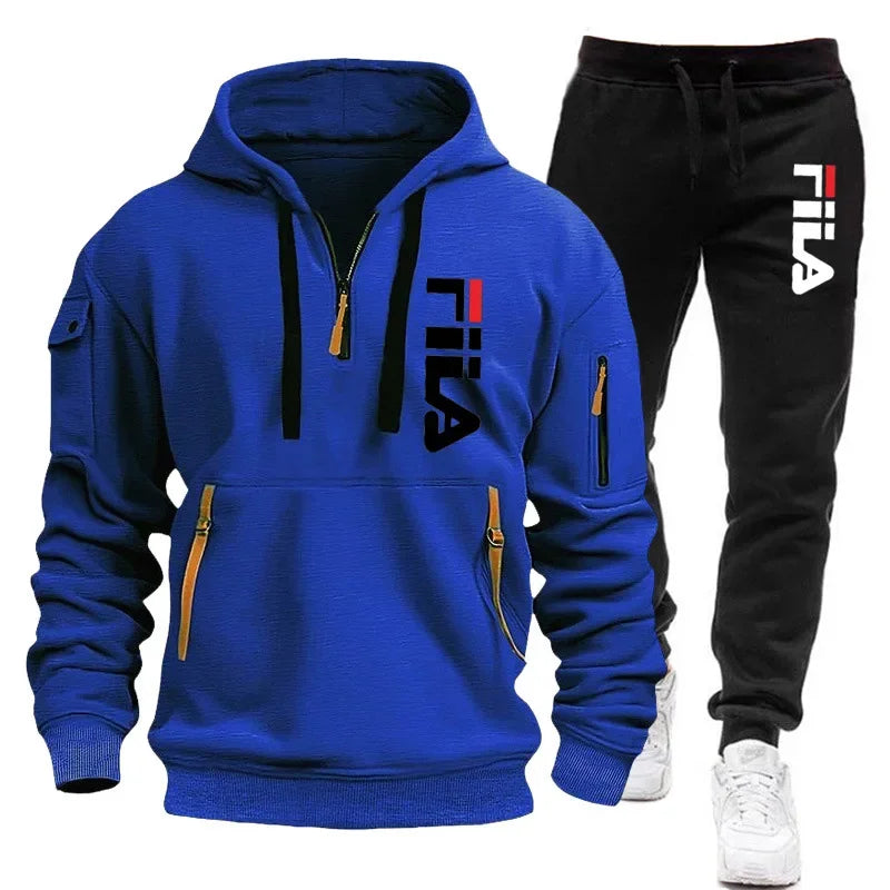 Autumn and winter men's sportswear sets, trendy brand clothing sweatshirt sets, and casual design oversized long-sleeved sweatsh.