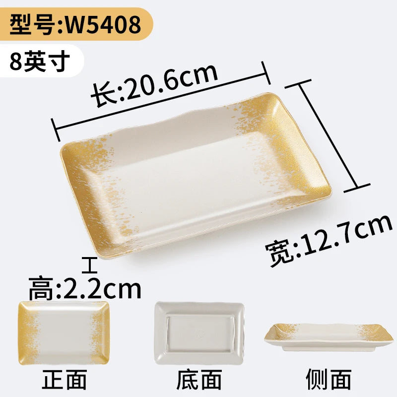 1Pc Thickened Melamine Tableware Not Easily Broken Plastic Barbecue Plate Merchant Dining Plate Household Kitchen Accessories.