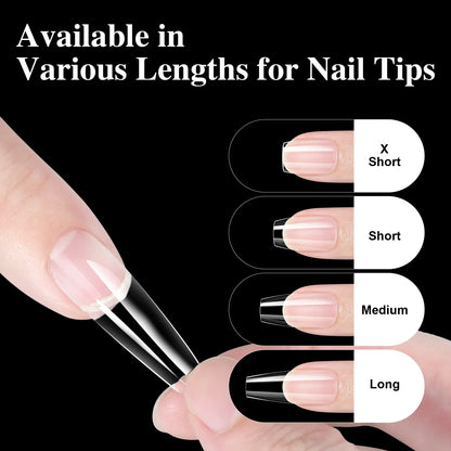 16 Sizes Curved Arch Full Cover False Nail Tips Soft Gel Press on French Almond Capsules Coffin Artificial Fake Nails Extension.