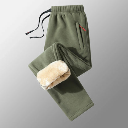 8XL Men's Down Pants Plus Size Winter Plus Velvet Thick Loose Cotton Pants Big Size Solid Color Warm Lamb Down Casual Sweatpants