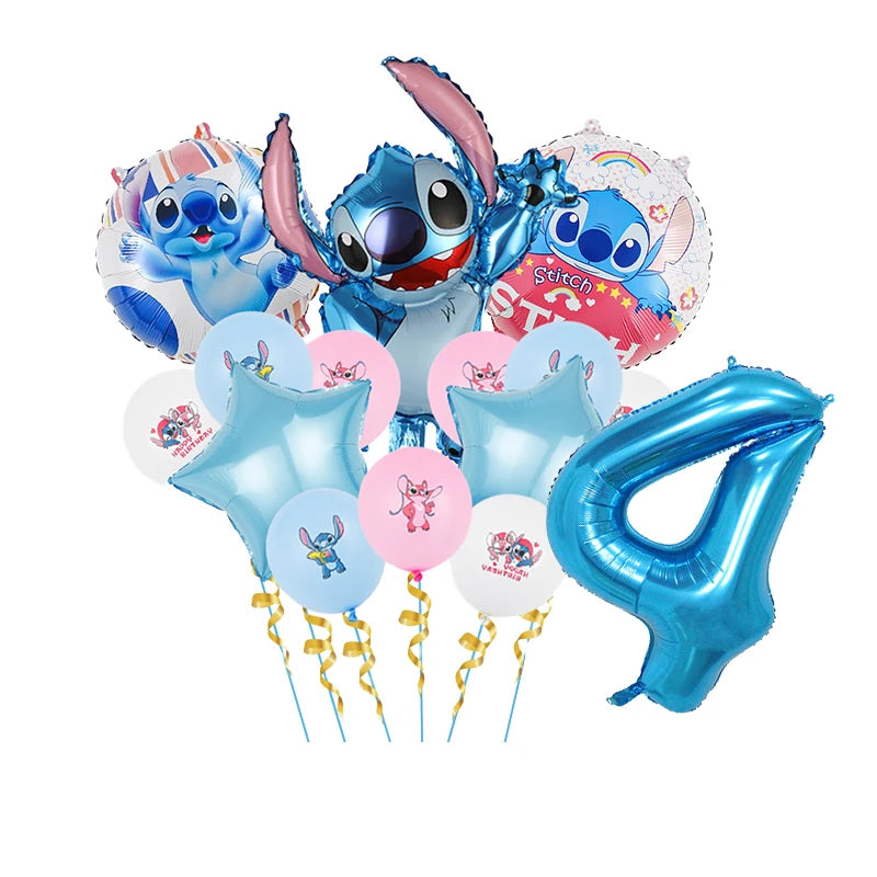 Disney Stitch Luftballons Partyzubehör Kinder Cartoon Lilo Stitch Thema Winkelballon Alles Gute zum Geburtstag Dekoration für Babyparty.