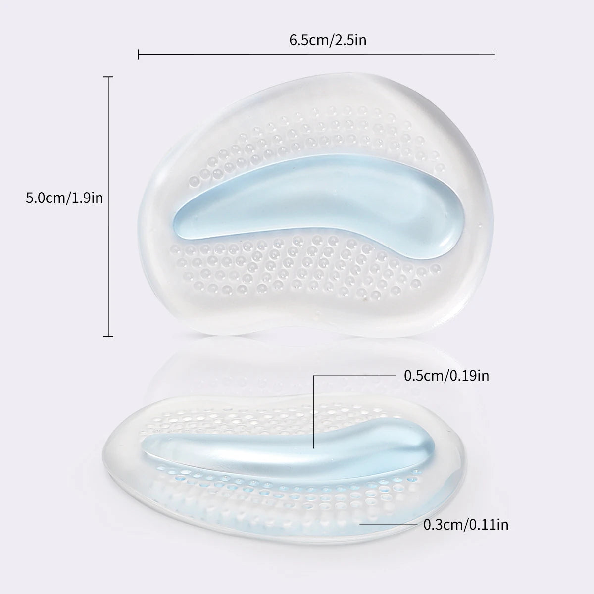 Silicone forefoot pad ladies sandal anti-skid pad anti-pain thickened half a yard pad high heels insole forefoot pad.