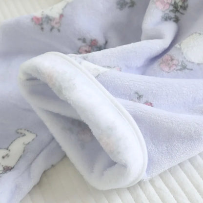 2025 New Winter Women's Pajama Set with Thickened Fleece and Flannel Warm Head Cartoon Comfortable Home Clothing Set Pijama.