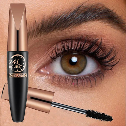 Silk Fiber Black Mascara Makeup Waterproof Lasting Lengthens Eyelashes Extension Non-smudge Anti-sweat Mascara Makeup Cosmetics.