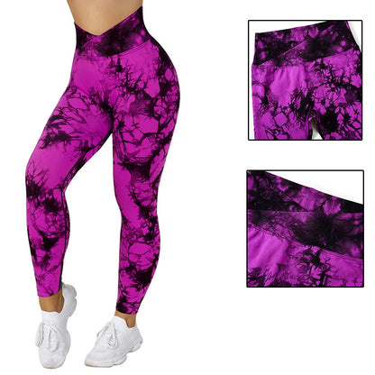 Tie Dye Fitness Legging Frau Push-Up Workout Sport Leggings Frauen Scrunch Butt Weibliche Outfit Gym Nahtlose Legging Hosen.