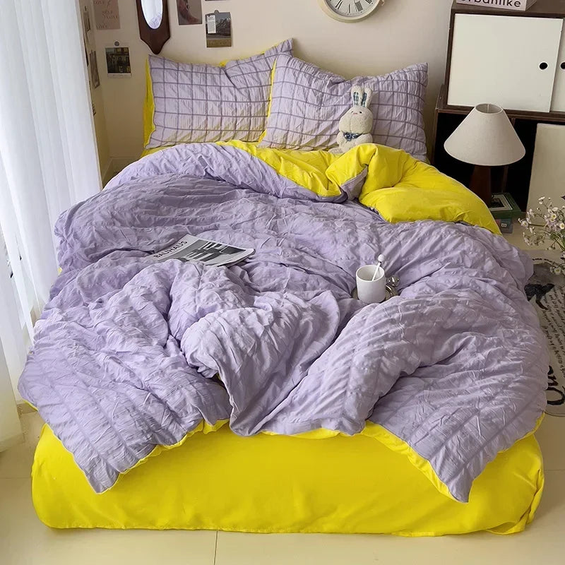 Comforter sets Bedding Set for Boys Girls Bedroom Duvet Cover Pillowcase Bedspread Simple Fashion Bed Sheet Set Bed Linens