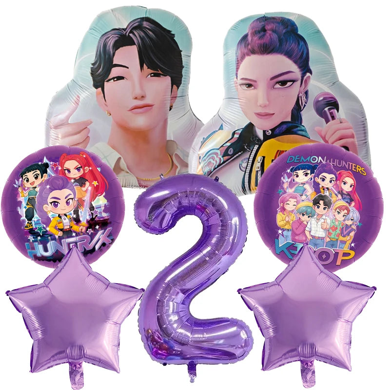 Kpop Dämon Jäger Geburtstag Luftballons Set Anzahl Ballon Anzug Folie Ballon Cartoon Geburtstag Party Liefert Dekor Baby Dusche Geschenk.