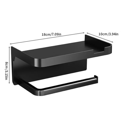 1 Stück wandmontiertes Aufbewahrungsregal, Toilettenpapierhalter, No-Punch Roll Organizer – Badezimmer-Aufbewahrungszubehör